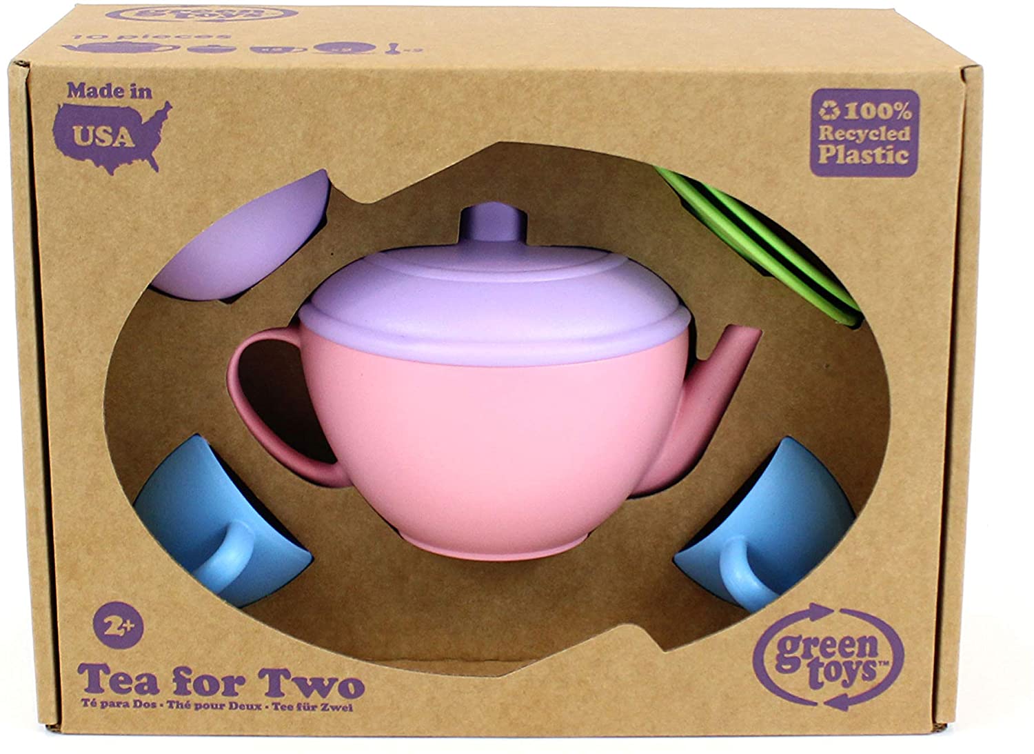 Phthalates Free Play Toys for Gross Motor Green Toys Tea Set Fine BPA Free 