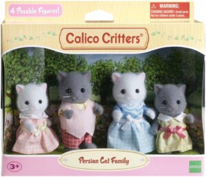 Sylvanian Families Set of 2 Persian Cat Girl Gray & White Calico Critters Epoch for sale online