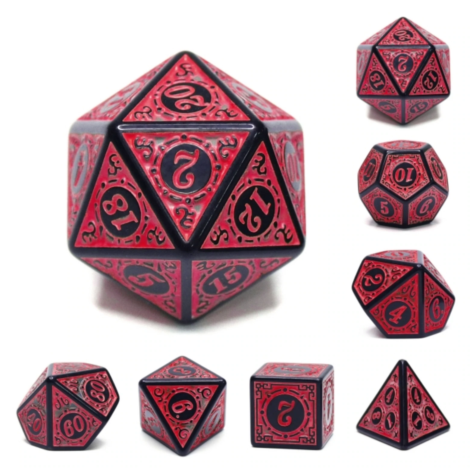 6 RPG w6 cubo set Magic Flame rojo dnd DSA Warhammer dice 4 Friends tabletop 
